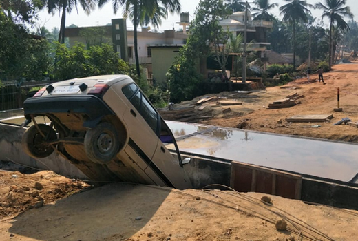 car falls.